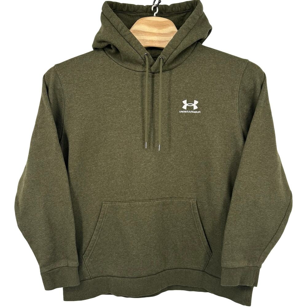 Mens Heather Green Embroidered Under Armour UA Icon Fleece Hoodie Sweatshirt XXL